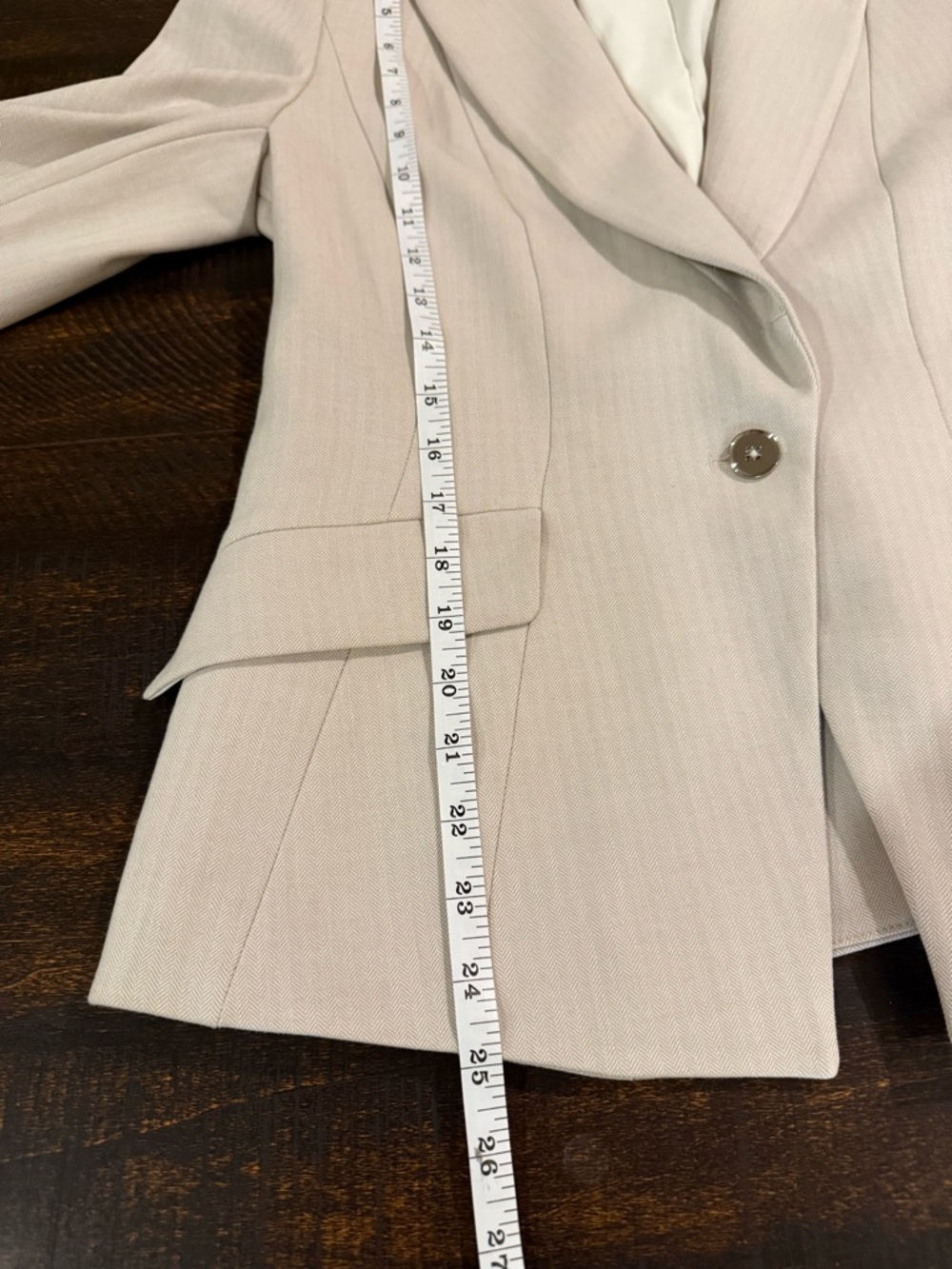 White House Black Market WHBM Ivory Blazer Size 10 Tailored Work Jacket - Picture 9 of 12